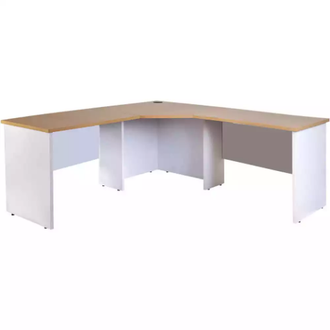 Picture of OXLEY CORNER WORKSTATION COMPLETE 1800 X 1800 X 600 X 730MM OAK/WHITE