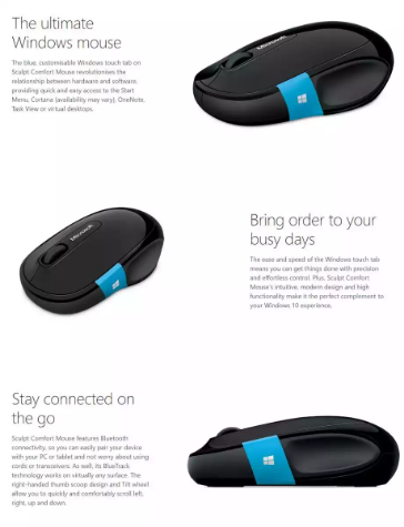 Picture of Microsoft Bluetooth Sculpt Comport Mouse - Black