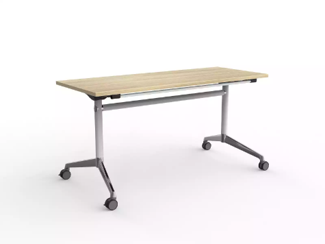 Picture of Modulus Flip Table in White- 1500 x 600mm New Oak Top