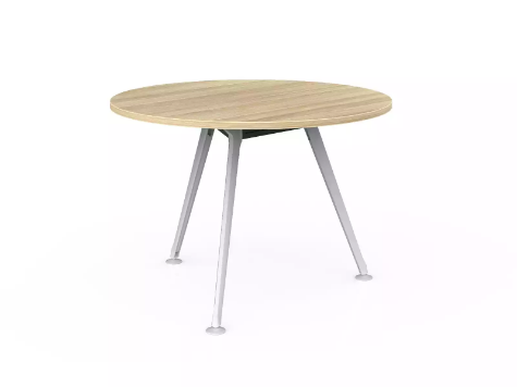 Picture of 1050mm Round Team Table- White Frame, New Oak Top