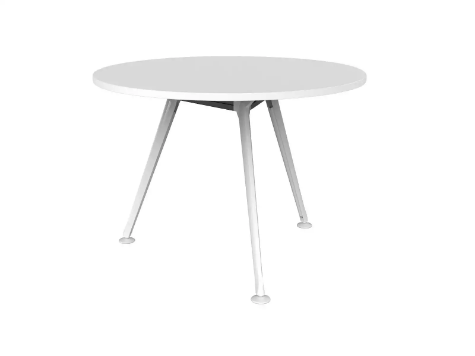 Picture of 900mm Round Team Table- Polished Alloy Frame, White Top