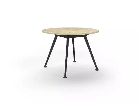 Picture of 1200mm Round Team Table- Black Frame, New Oak Top