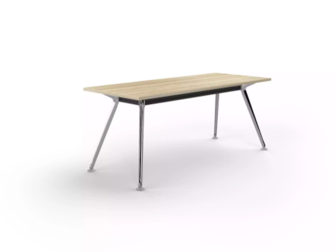 Picture of 1500 x 750mm Team Table- Polished Alloy Frame, New Oak Top