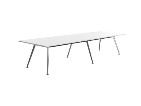 Picture of 3600 x 1200mm Team Table- Polished Alloy Frame, White Top