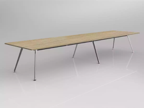 Picture of 4800 x 1200mm Team Table- Polished Alloy Frame, New Oak Top