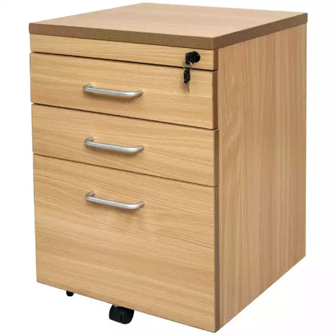 Picture of RAPID SPAN MOBILE PEDESTAL 3-DRAWER LOCKABLE 690 X 465 X 447MM BEECH