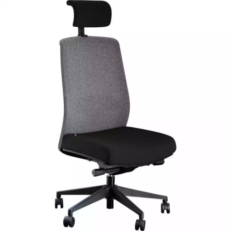 Picture of JIRRA SIDE CONTROL SYNCHRO HIGH MESH BACK HEADREST GREY BACK BLACK SEAT